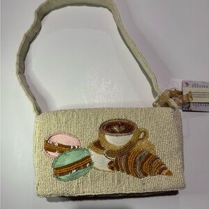 Viral Beaded Coffee macaroons and Pastry Handbag